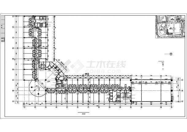 2.7万平米16层框架结构商务大酒店建筑设计CAD图纸-图二