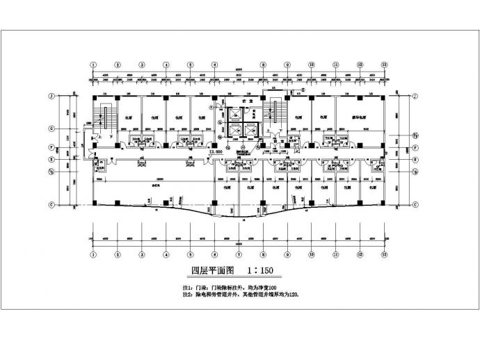 1.7万平米9层框架结构商务大酒店全套建筑设计CAD图纸_图1