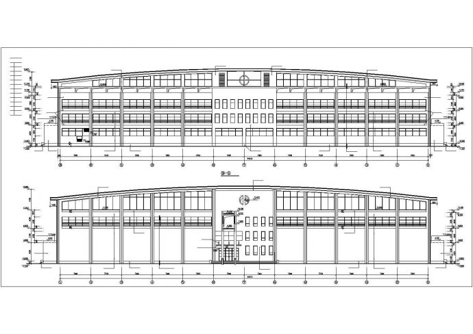 4200平米局部3层框架结构体育会所全套建筑设计CAD图纸_图1