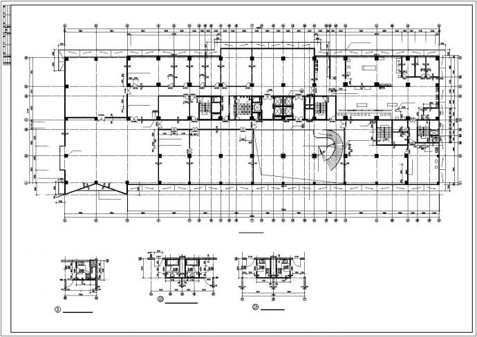 2万平米个16层框架结构商务大酒店建筑设计CAD图纸_图1