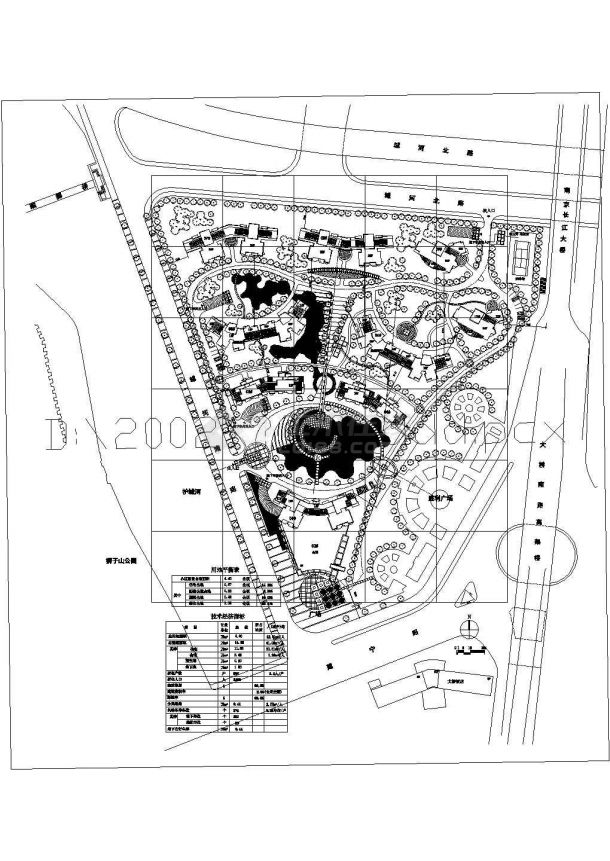 总用地4.4万平米高层小区总平面CAD图-图一