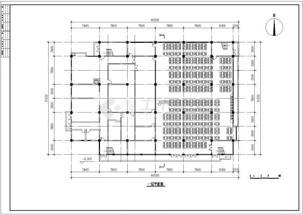 某地区二层食堂建筑cad设计图-图二