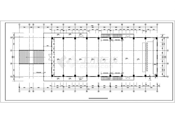 【南京】二层框架结构食堂建筑cad图-图二