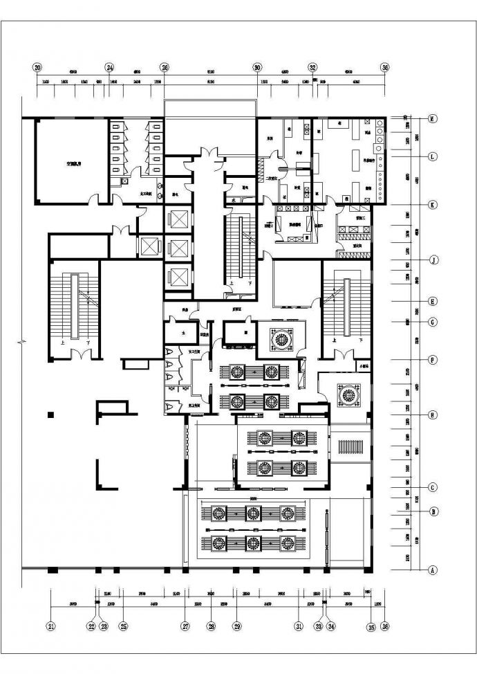 西安市雁塔区某临街1200平米高档中餐厅装修施工设计CAD图纸_图1