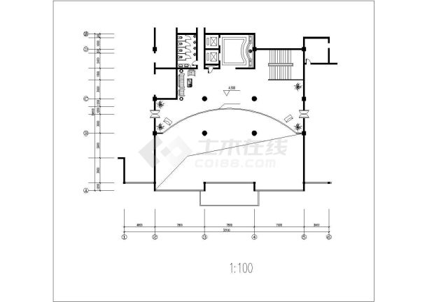 长春市某三星级酒店2层大堂装修施工设计CAD图纸-图二