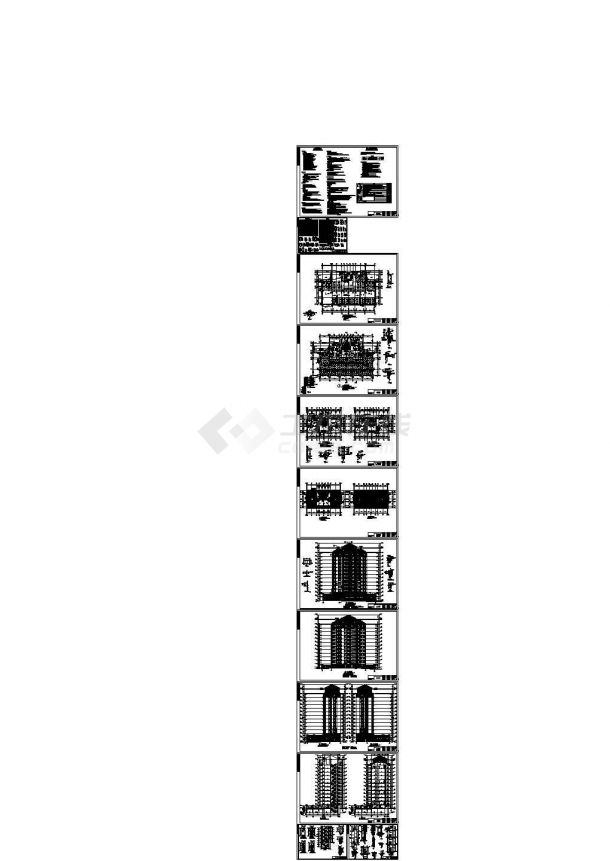 某十一层板式住宅楼建筑施工图（含效果图），12张图纸CAD-图一