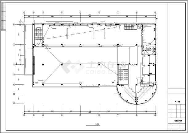 某食堂二层插座CAD平面图-图二