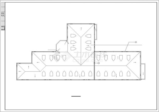 2500平米3层框架结构休闲酒店建筑设计CAD图纸（含阁楼层）-图一