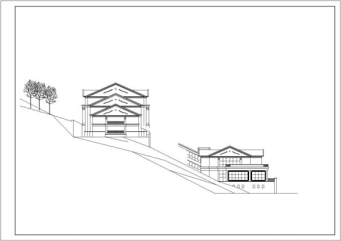 1.5万平米五层框架结构休闲山庄建筑设计CAD图纸（含架空层）_图1