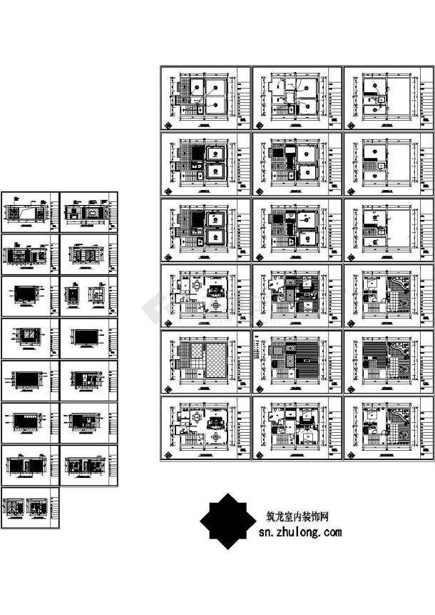 上饶现代高档三层别墅样板间装修施工图-图一