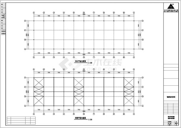 农贸市场70x19.8钢结构工程CAD-图二