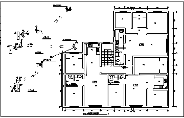 某市六层带地下室住宅楼给排水施工cad图(含采暖、通风设计)-图一