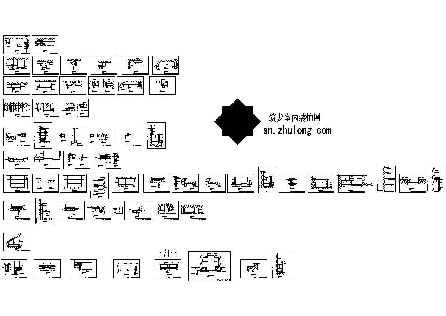 广州环境优雅别墅区新中式风格三层别墅装修施工图