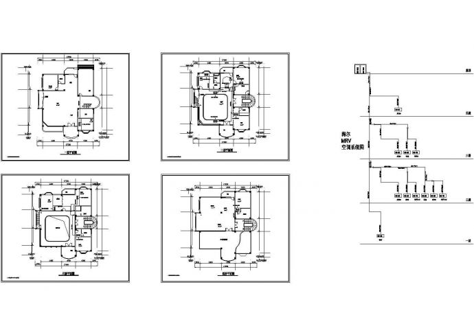 别墅MRV空调施工设计方案cad图纸_图1
