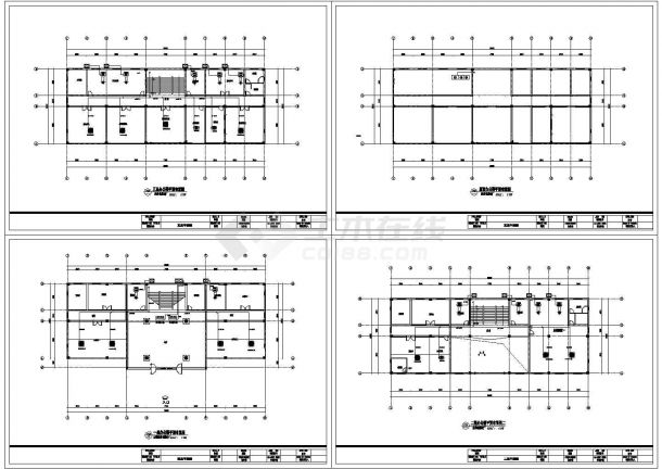 办公楼设计_办公楼空调平面建筑cad布置图纸-图一