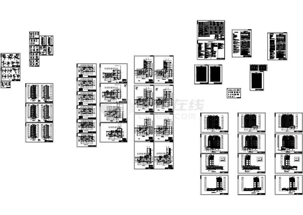 某住宅小区住宅楼群建筑施工图，53张图纸CAD-图一