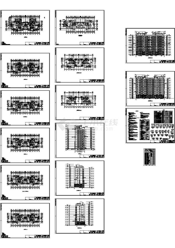 某高档住宅小区住宅、商用建筑施工套图CAD-图二