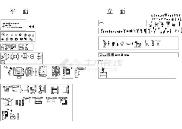 室内装修家装常用立面素材cad图块-图一