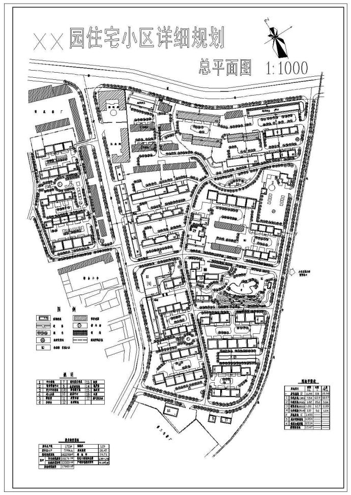 某大型生活小区居住景观规划方案设计施工CAD图纸_图1