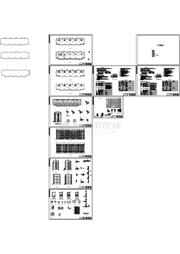 某阳光海岸住宅区六层公寓建筑施工图-图一