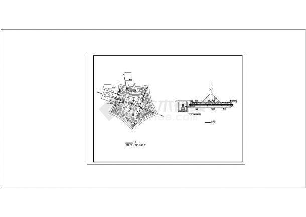 某花园小区花之情水池景观规划方案设计施工CAD图纸-图一