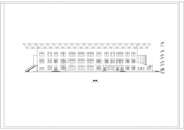某单层5千平米框架构体育馆建筑设计图纸-图二