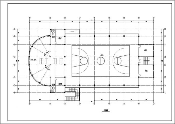双层大型室内体育馆建筑规划CAD平面图_图1