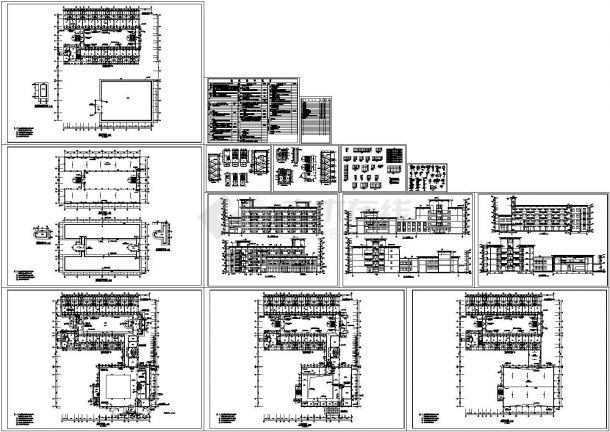 某现代风格多层宿舍楼施工设计图-图二