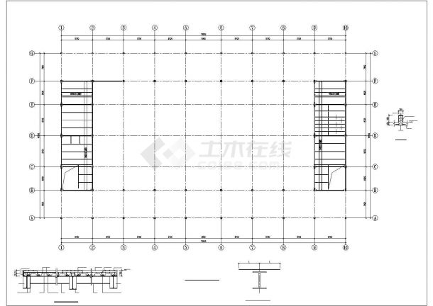 [陕西]地上二层钢网架结构农贸市场结构设计施工图-图二