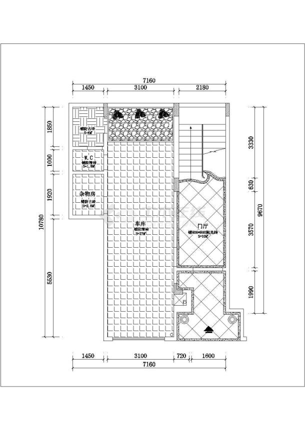 某多层框架结构别墅简洁风格室内装修设计cad全套施工图（甲级院设计）-图二