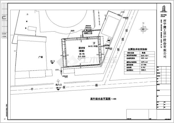 安徽某单层体育馆给排水一体化消防泵房施工CAD图纸-图二