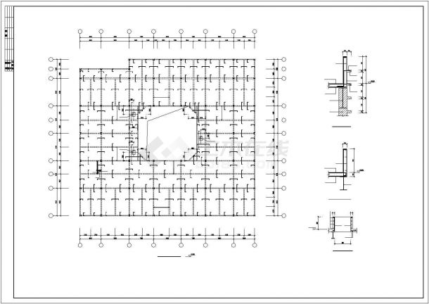 某框架钢混农贸市场设计cad全套结构施工图（含设计说明，含设计变更单，29张图）-图一