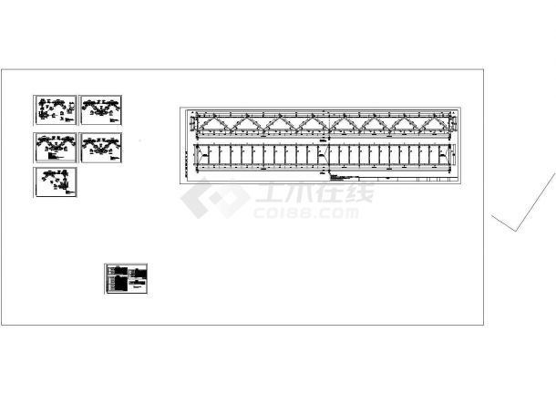 [广东]下承式钢桁架人行天桥工程施工图44张（天梯花槽设计）-图二