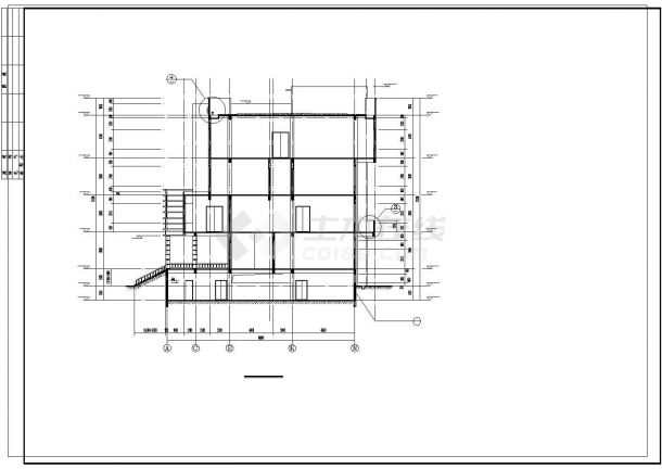 某4420㎡五层食堂建筑设计施工图纸-图二