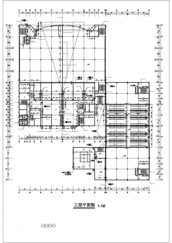 某学校食堂CAD屋顶平面图_图1