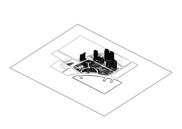 某框架结构高层住宅及小区建模cad平面设计施工图纸（含多栋楼设计）-图二