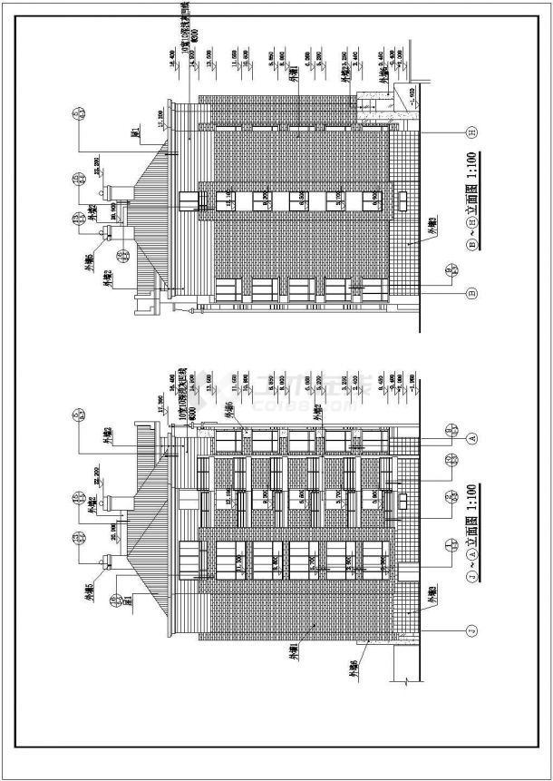 六层二单元阁楼3389平米一单元户型对称另一单元不对称CAD设计图纸-图二