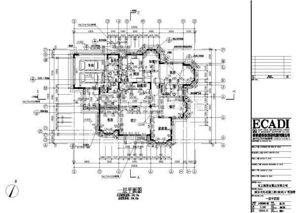 某高级别墅区二层框架结构别墅设计cad全套建筑施工图（甲级院设计）-图一