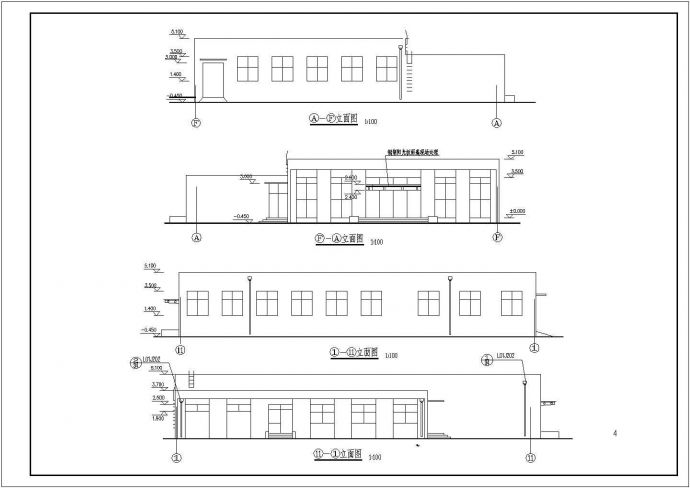 某单层框架结构774.24平米公司职工食堂设计cad建施图（含设计说明）_图1