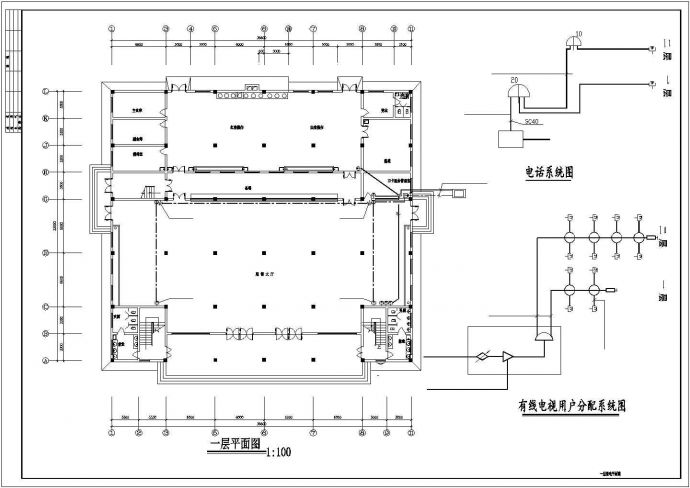 某厂区多层食堂电气设备cad图纸_图1