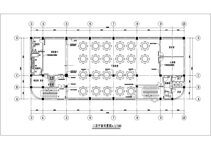 小高层食堂室内装修CAD参考图_图1