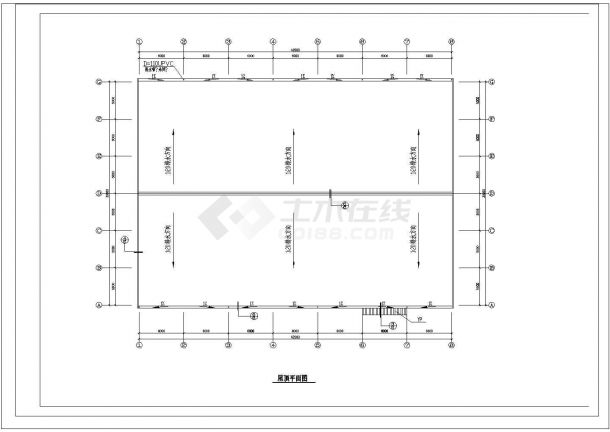 单层1293平米排架结构卫浴制品公司食堂长42米 宽30米设计图-图一