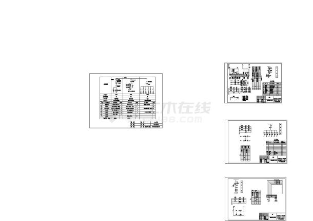 某500KVA配电工程三台GGD型低压开关柜设计cad全套电气原理图（标注详细）-图二