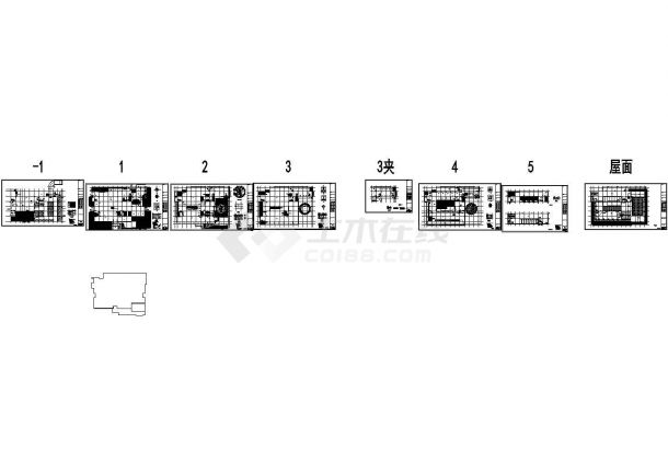 四层框架结构科技馆地下室结构施工图CAD-图一