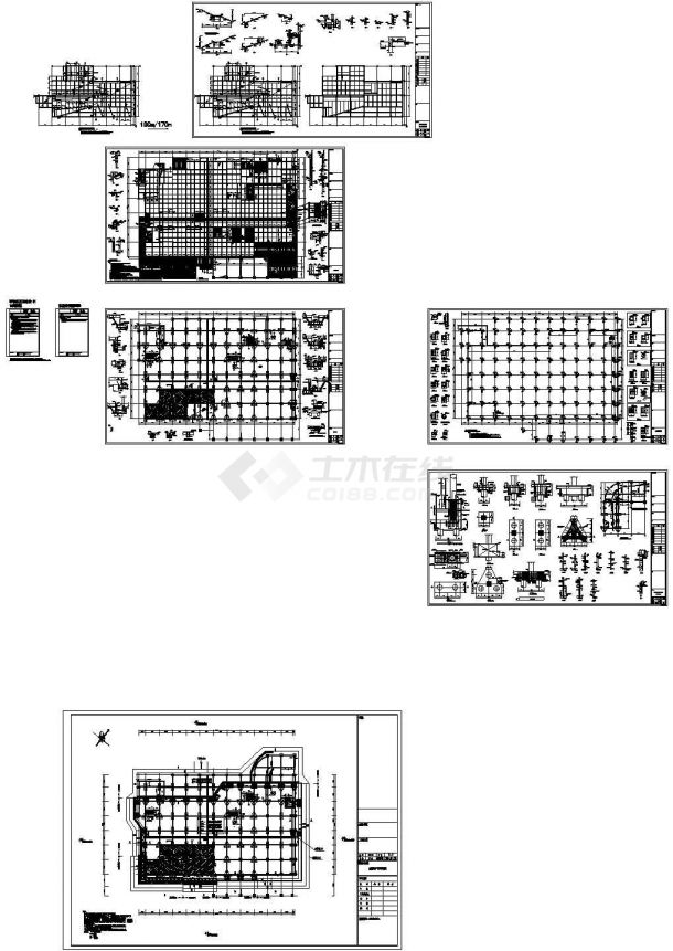 四层框架结构科技馆地下室结构施工图CAD-图二