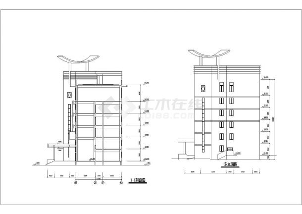 某行政办公楼建筑设计方案CAD图纸-图一