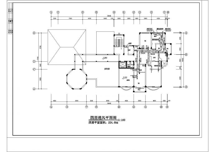 超豪华别墅风冷热泵空调设计cad施工图_图1