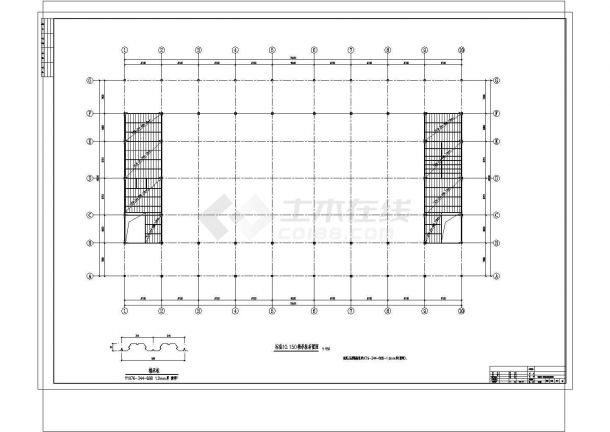 [施工图][陕西]地上二层钢网架结构农贸市场结构施工图-图一