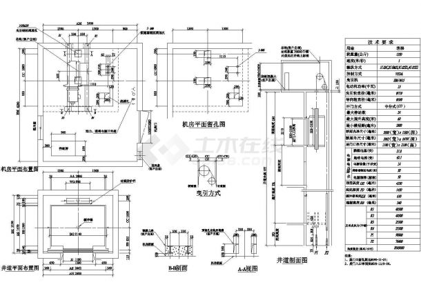 客梯HOPE-II-71.1350KG施工全套非常标准设计cad图纸-图二