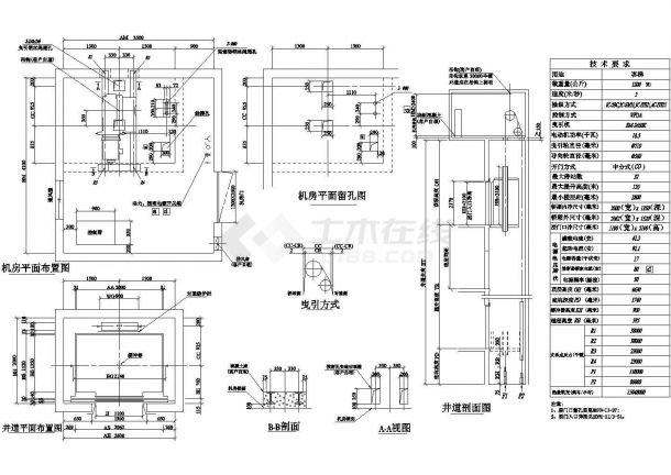 043-客梯HOPE-II-19,1200KG施工全套非常标准设计cad图纸-图一